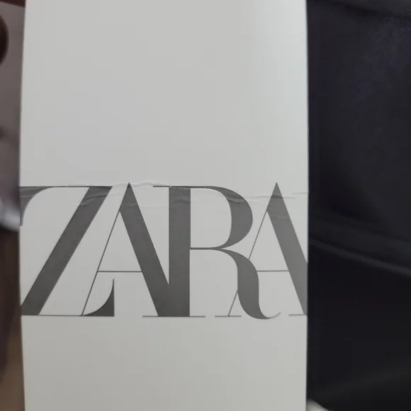 NWT ZARA Black Strap Women's Midi Dress Zip Back Sz L - Picture 4 of 7